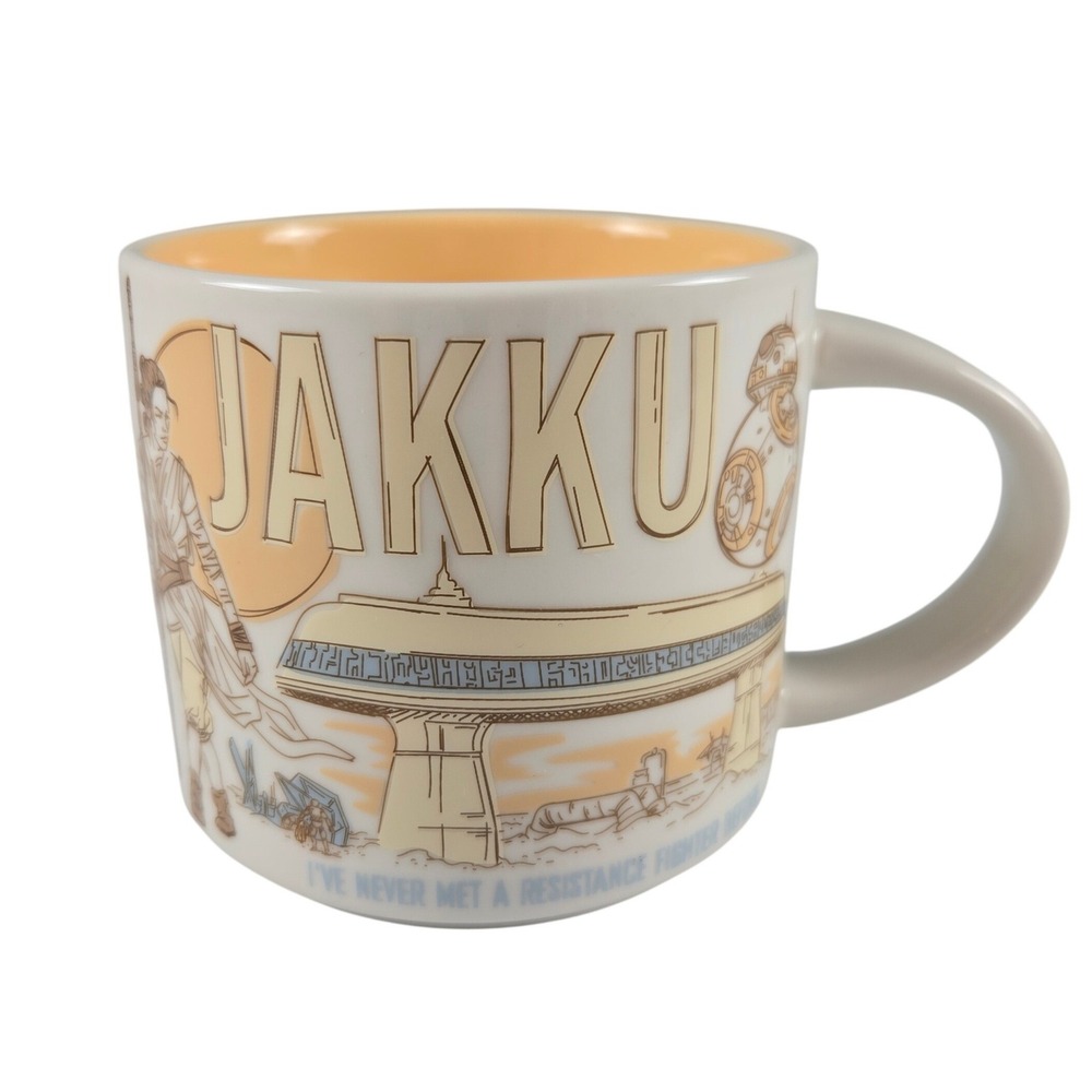Starbucks Jakku Mug Star Wars Been There Series 14oz White Orange Excellent Rey